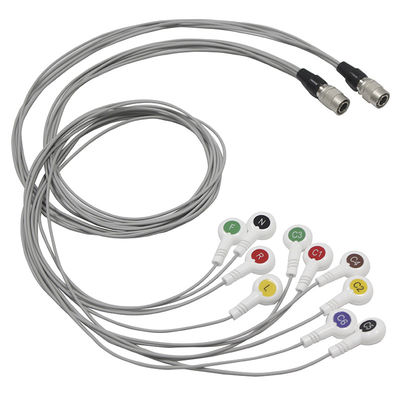 TPU EKG Holter Kablosu Shanghai Quntian Ve Leadwires 10 Kurşunlu IEC Snap