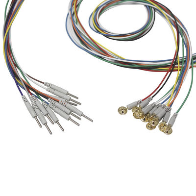 Din 2.0 Fiş kabı tipi EEG Kapak Elektrotları Kaplama altın EEG EMS Kurşun Telleri Elektrot