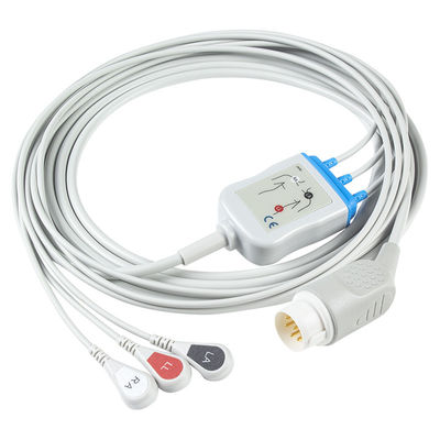 P-hilips 8Pin EKG Kabloları ve Kurşun Teller 3 Kurşunlu M1735A Geçmeli EKG Kablosu