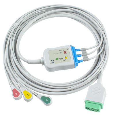 GE Marquette 2021141-002 2001292-001 EKG Kabloları ve Kurşun Teller 3 Uçlu IEC geçmeli 11pin Konnektör EKG Kablosu