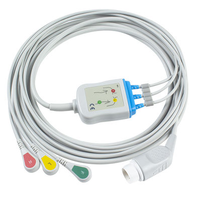 P-Hilips Yetişkin EKG Kabloları ve Kurşun Telleri 8pin 3 Kurşunlu Geçmeli EKG Kablosu