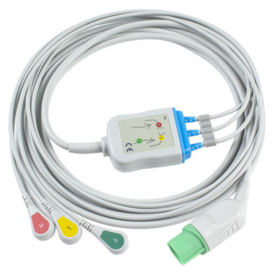 Mindray Datascope 040-000966-00 EA6232A EKG Kabloları ve Kurşun Teller 12pin Konnektör EKG Kablosu 3 Uçlu IEC geçmeli