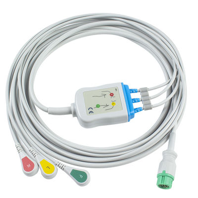 Nihon Kohden EKG Kabloları ve Kurşun Telleri CB-72353P 11pin OEC-6102A Konnektör EKG Kablosu 3 Uçlu IEC geçmeli
