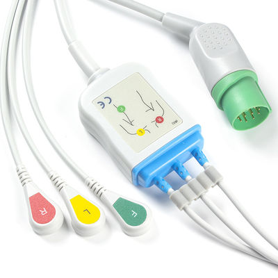 Nihon Kohden EKG Kabloları ve Kurşun Telleri CB-72353P 11pin OEC-6102A Konnektör EKG Kablosu 3 Uçlu IEC geçmeli