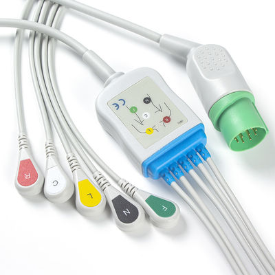 Nihon Kohden TEC-7631C EKG Kabloları ve Kurşun Teller 11pin Konnektör EKG Kablosu 5 Kurşunlu IEC Snap