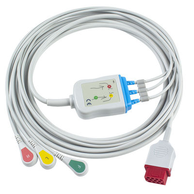 Bionet Yeni Model BM3 BM5 EKG Kabloları ve Kurşun Teller Geçmeli EKG Kablosu 3 Uçlu IEC 12 pimli Konnektör