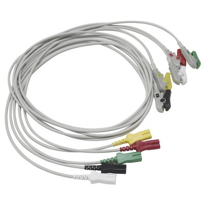 LL EKG Kurşun Telleri 5 Uçlu Snap Grabber Tipi Çift Pimli AAMI 6PIN Bionet Datex Siemens GE-Hellige Kontron