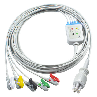 Omron için > Colin Uyumlu Doğrudan Bağlantılı EKG Kablosu ve Kurşun Kabloları 5Lead IEC Grabber