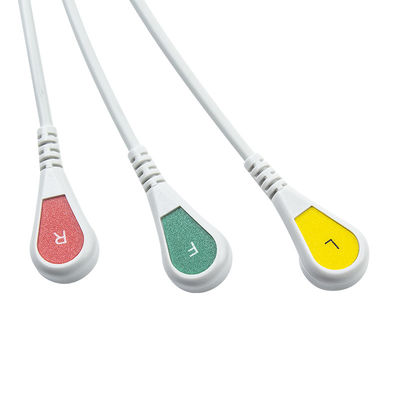 3Lead IEC Snap için Hellige Uyumlu Doğrudan Bağlantılı EKG Kablosu ve Kurşun Kabloları