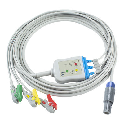 GE Healthcare Vivid Uyumlu Doğrudan Bağlantı EKG Kablosu ve 3Lead IEC Grabber için kurşun kablolar