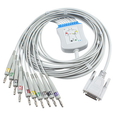 Nihon Kohden Ekg Gövde Kablosu BA-902D ECG-FD07 ECG-9010K Kurşun Teller 15 Pin IEC Banana 4.0