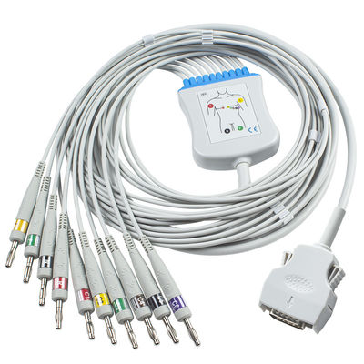 Mortara Doğrudan Bağlantılı EKG Kablosu 9293-021-50 ELI 100, ELI 200, ELI 50 Banana 4.0 için EKG Kablosu