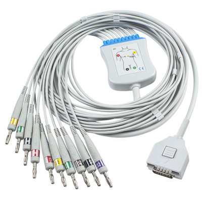 Fukuda ME EKG Kablosu KP-500 KP-500D Cardisuny EKG Hasta Monitörü Kablosu 10 Uçlu Teller IEC Banana 4.0 Konektörü