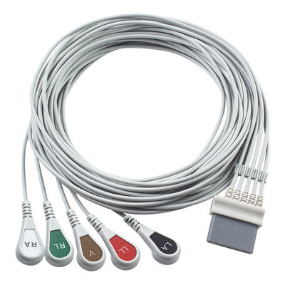 Schiller EKG Kabloları ve Leadwires 7pin Bağlayıcı EKG Kablo 5 Lead IEC snap grabber