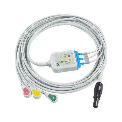 Welch allyn Propaq LT EKG Kabloları ve Kurşun Kabloları Hasta kablosu 3 Kurşun EKG Kurşun kablosu 008-0879-00 IEC Snap