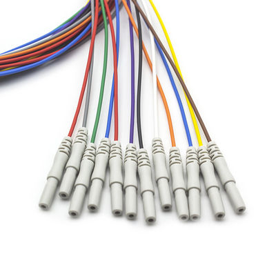 EEG Elektrotları Din 1.5 Altınla kaplanmış Renkli EEG Kurşun Kabloları Elektrotlar 1.5 Metre