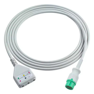 Comen 12Pin EKG gövde kablosu Comen Euro Style 3lead kablosu 1.30M