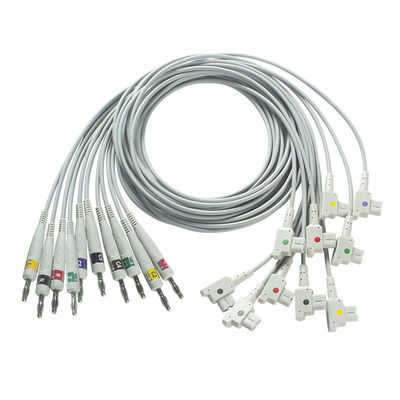 GE AM4, AM5, CASE 12,CASE 15,CASE 16,CENTRA MAC12 için uyumlu GE EKG Tanı Kablosu 10Lead IEC Banana