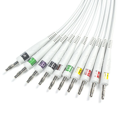GE AM4, AM5, CASE 12,CASE 15,CASE 16,CENTRA MAC12 için uyumlu GE EKG Tanı Kablosu 10Lead IEC Banana