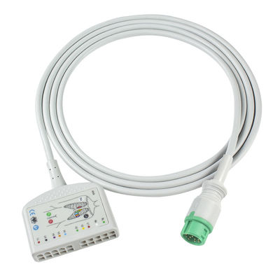TPU Dynascope DS-5100E 12Pin EKG Hasta Kablosu 10Lead Yetişkin/Pediatrik Uyumluluk için