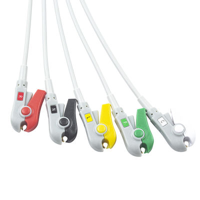 Bağlantısız yarı bitmiş EKG Kablosu 5Lead EKG Grabber IEC 2.5m 5.0 Diameter
