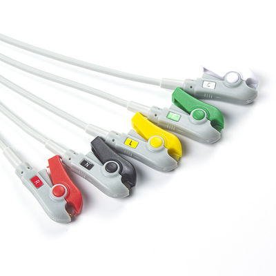 Bağlantısız yarı bitmiş EKG Kablosu 5Lead EKG Grabber IEC 2.5m 5.0 Diameter