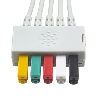 S-iemens Hasta Kablosu EKG 5 Kurşun S-iemens IEC Grabber Yetişkin veya Pediatrik için EKG Kurşun Gri
