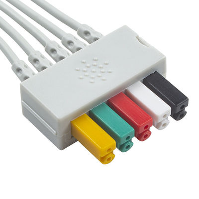 Siemens Hasta Kablosu EKG 5 Kurşun Siemens IEC Grabber Yetişkin veya Pediatrik için EKG Kurşun Gri