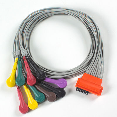 Kardiolin Touch EKG 10Lead EKG Kablosu IEC Snap Gri ve Turuncu TPU ile