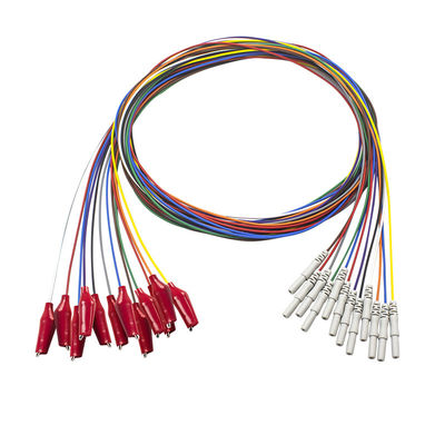 Din 1.5mm tarzı Kapmak Yumuşak dış kabuk ile Timsah Klip EEG Elektrotları Kaplama altın EEG EMG Leadwires Elektrot
