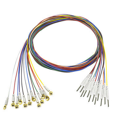 3.5 Mono Fişli EEG Kabı Tipi Altın Kapaklı Elektrotlar EEG EMG Kurşun Telleri Elektrot