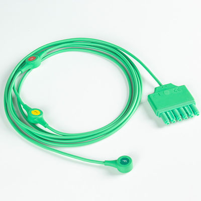 Tekrar kullanılabilir EKG Kurşun Kabloları Drager Siemens Monolead 3Lead IEC Snap MS14555 EKG Kurşun Kabloları