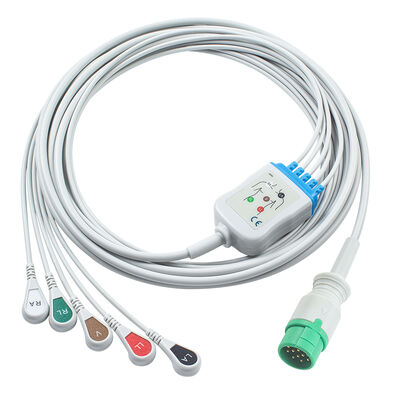 Emtel Fx2000 EKG Kabloları ve Leadwire'ları 12 pinli Konnektör EKG Kablosu 3 5 Lead IEC AHA Snap Tutucu Klips