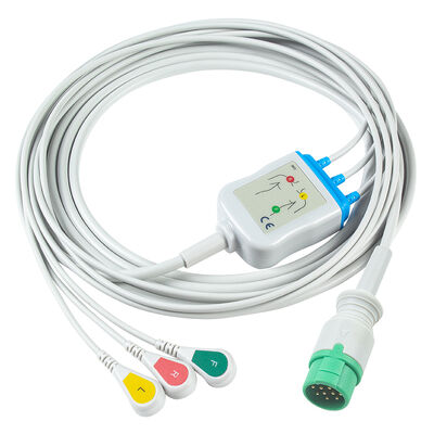Emtel Fx2000 EKG Kabloları ve Leadwire'ları 12 pinli Konnektör EKG Kablosu 3 5 Lead IEC AHA Snap Tutucu Klips