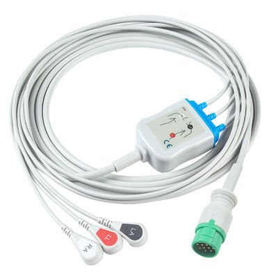 Emtel Fx2000 EKG Kabloları ve Leadwire'ları 12 pinli Konnektör EKG Kablosu 3 5 Lead IEC AHA Snap Tutucu Klips