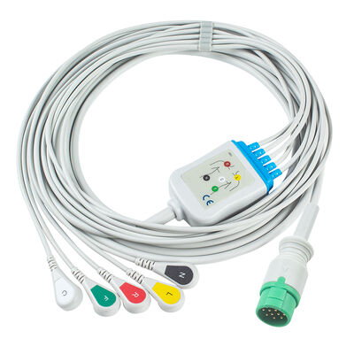 Emtel Fx2000 EKG Kabloları ve Leadwire'ları 12 pinli Konnektör EKG Kablosu 3 5 Lead IEC AHA Snap Tutucu Klips