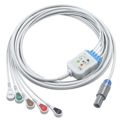 Epsilon Lemo 6 Pin EKG Kabloları ve Kurşun Telleri EKG Kablosu 3 5 Kurşun IEC AHA Snap Tutucu Klips