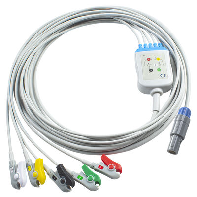 Epsilon Lemo 6 Pin EKG Kabloları ve Kurşun Telleri EKG Kablosu 3 5 Kurşun IEC AHA Snap Tutucu Klips