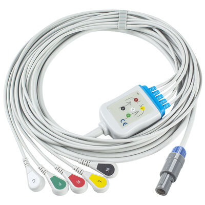 Epsilon Lemo 6 Pin EKG Kabloları ve Kurşun Telleri EKG Kablosu 3 5 Kurşun IEC AHA Snap Tutucu Klips