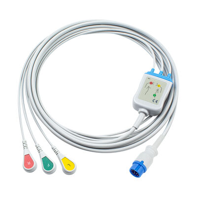 Kardio-Aid CA360-B defibrillatörü 12Pin EKG EKG Kablosu ve Kurşun Kabloları 3Lead
