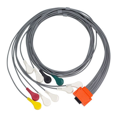 Uyumlu Kardiolin Walk400h Clickholter NG 10 Kurşun TPU Malzemesi IEC Renk Kodlaması EKG Holter Kablo