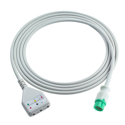 Biolight 12Pin 3 5Lead EKG Trunk Adaptör Kablosu O-ximax Tech AnyView A2 A6 A4 A8 Q7 Q5 EKG Uzantı Kablosu Din Stili