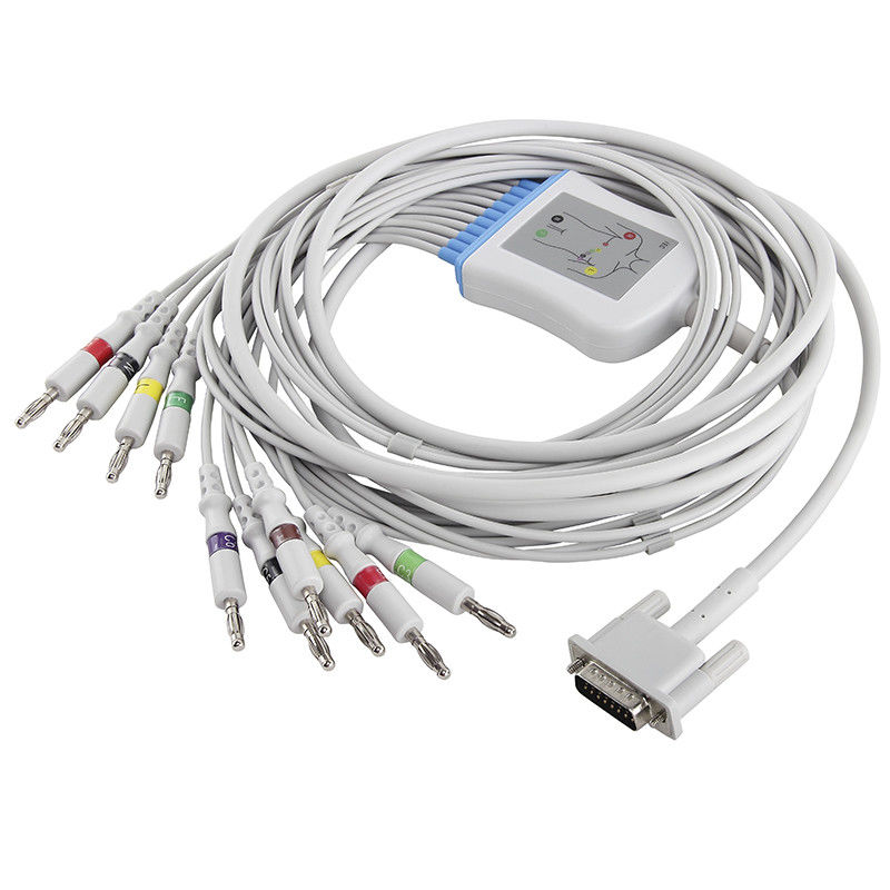 P-hilips HP EKG Kablosu M2461A M3702C 989803175901 EKG Kablosu ve Kurşun Teller 15 Pimli IEC Banana 4.0