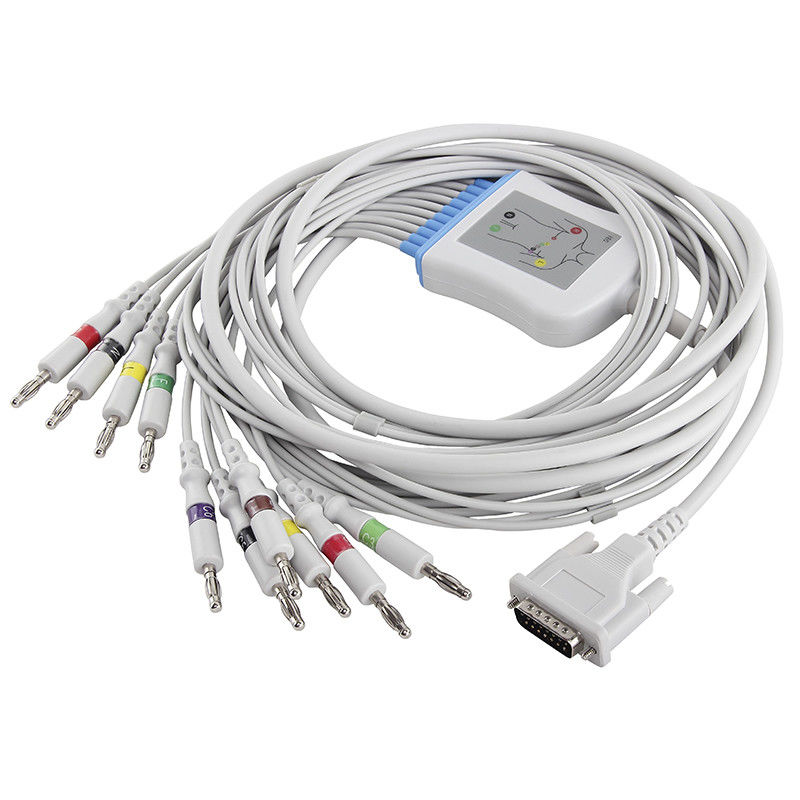 Schiller EKG Kablosu AT1 CS200 2.400095 2.400071E 2.400071S EKG Kablosu ve Kurşun Teller 15 Pin IEC Banana 4.0