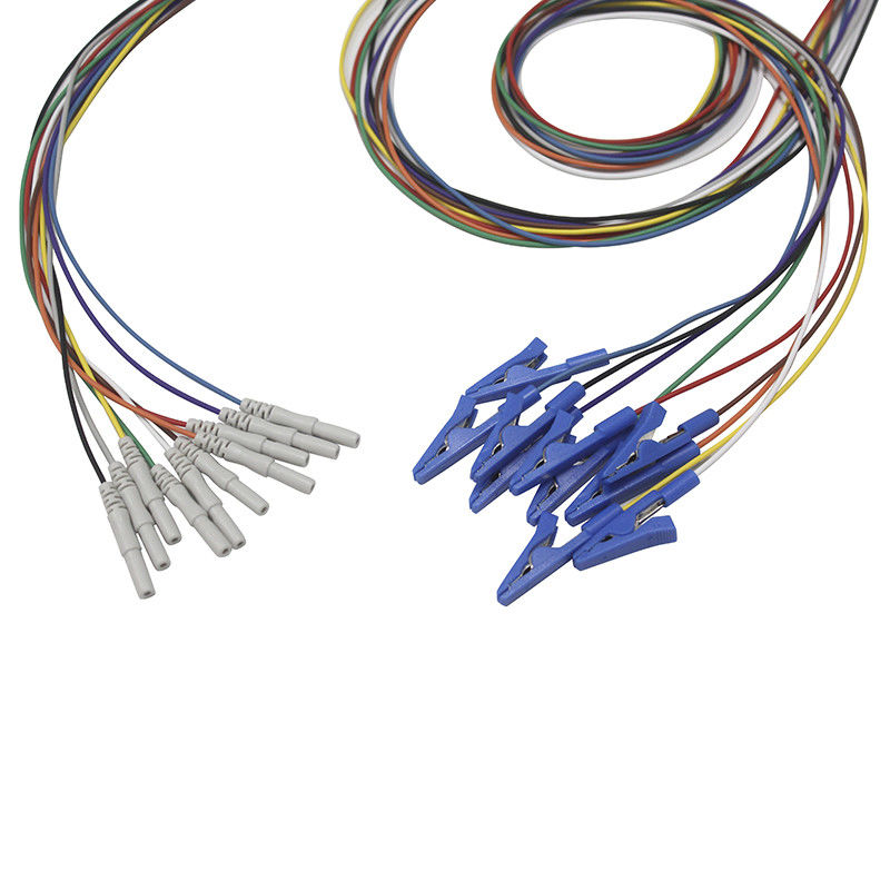 Din 1.5 tarzı Kapmak Timsah Timsah Klipsi EEG Elektrotları Kaplama altın EEG Leadwires Elektrot