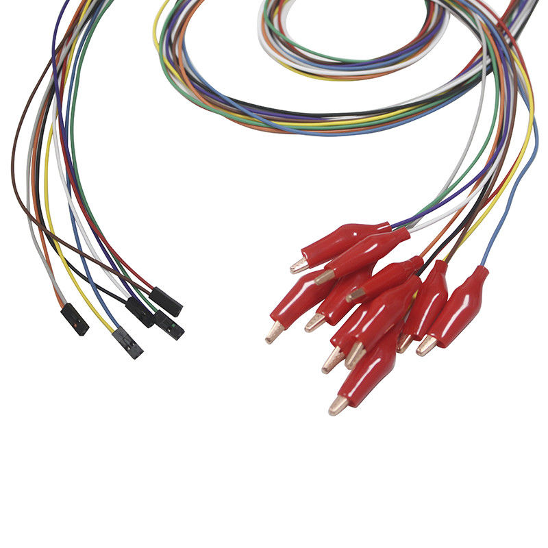 Yumuşak dış kabuklu DuPont 2 Pimli Fiş Kavrayıcı EEG Elektrotları Kurşun Teller Altın Kaplama EEG Kurşun tel Elektrot