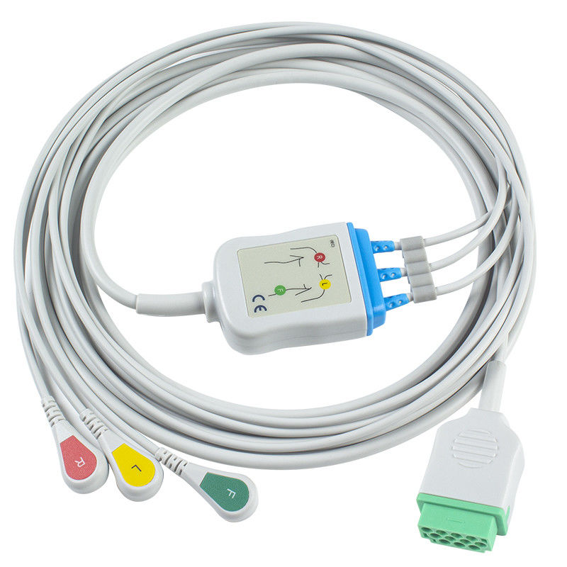GE Marquette 2021141-002 2001292-001 EKG Kabloları ve Kurşun Teller 3 Uçlu IEC geçmeli 11pin Konnektör EKG Kablosu