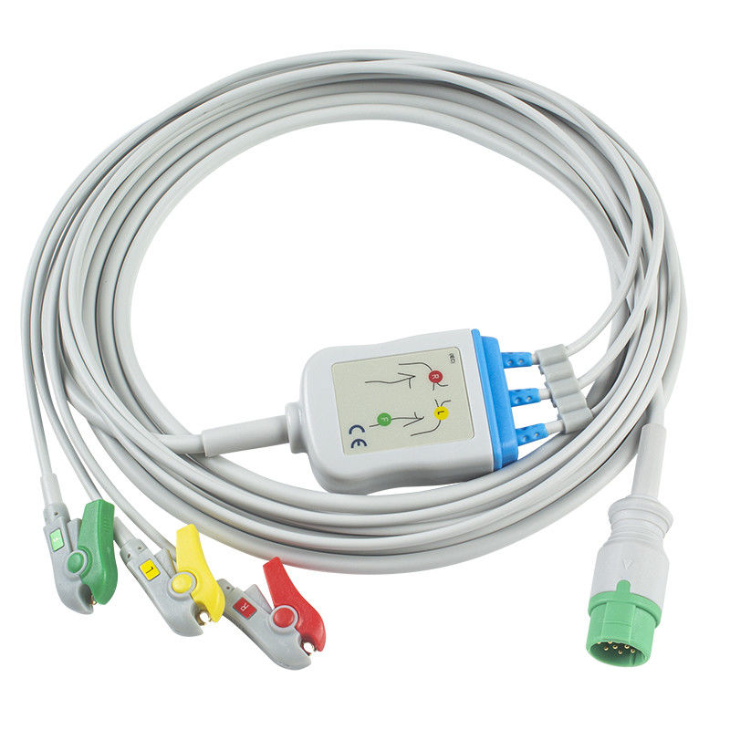 Biolight BLT EKG Kablosu ve Kurşun Teller 3 Kurşunlu IEC Klipsi 12Pin Konnektör EKG Kablosu