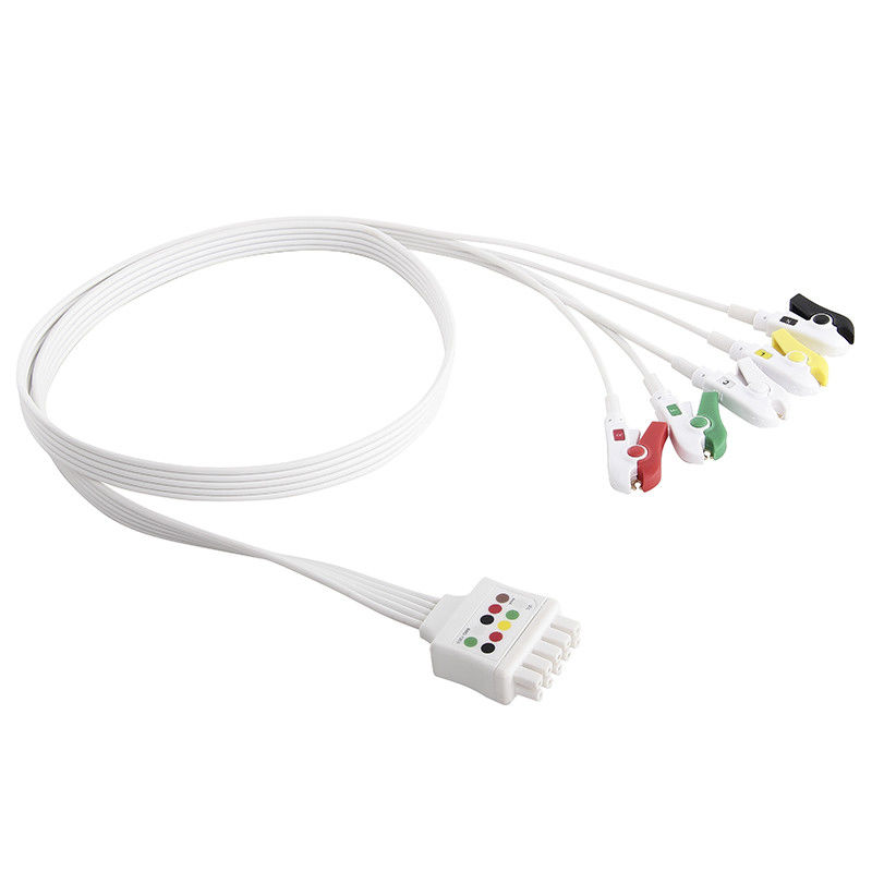 GE Çok Bağlantılı Tek Kullanımlık EKG Kablo Telleri Seti 5 Kurşun EKG Kurşun tel Kavrayıcı Klip DLP-05BD-40AM-0100
