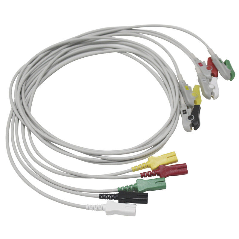 LL EKG Kurşun Telleri 5 Uçlu Snap Grabber Tipi Çift Pimli AAMI 6PIN Bionet Datex Siemens GE-Hellige Kontron